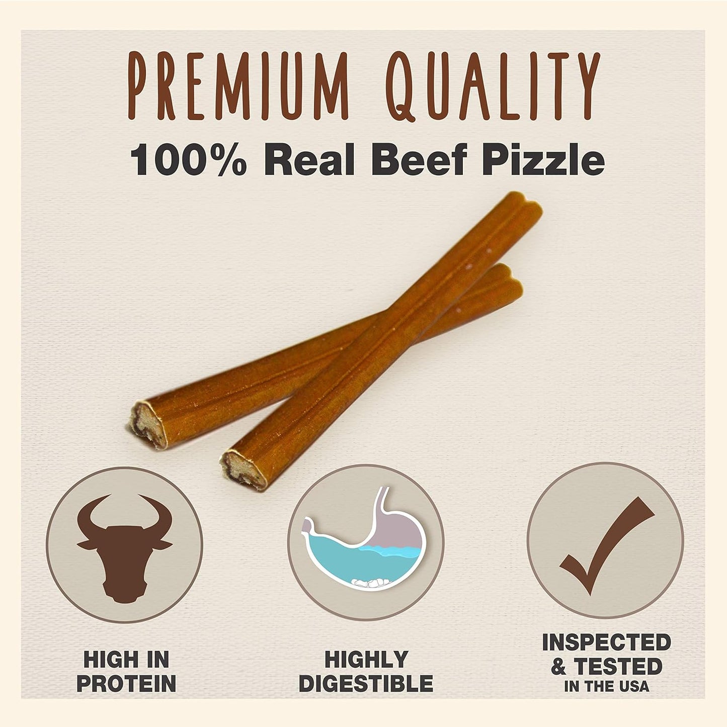 Cadet Bully Sticks for Small Dogs - All-Natural Beef Pizzle, High Protein, Low Fat, Long-Lasting, Grain & Rawhide-Free Dog Chews for Aggressive Chewers