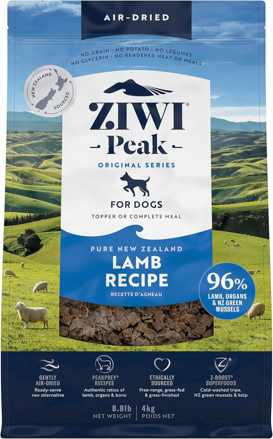 ZIWI Peak Air-Dried Dog Food - All Natural, High Protein, Grain Free, Limited Ingredient with Superfoods