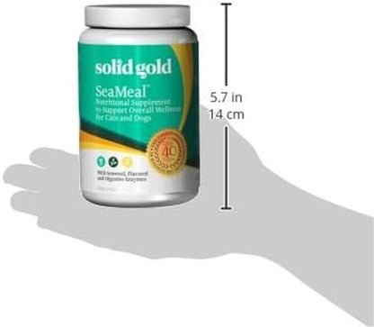 Solid Gold Seameal Cat & Dog Food Topper - Kelp Powder Dog & Cat Multivitamin - Omega 3 & Digestive Enzymes for Skin & Coat, Gut + Immune Support