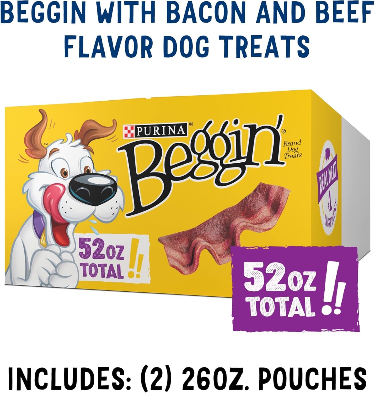 Purina Beggin' Strips with Real Meat Dog Treats with Bacon and Beef Flavors