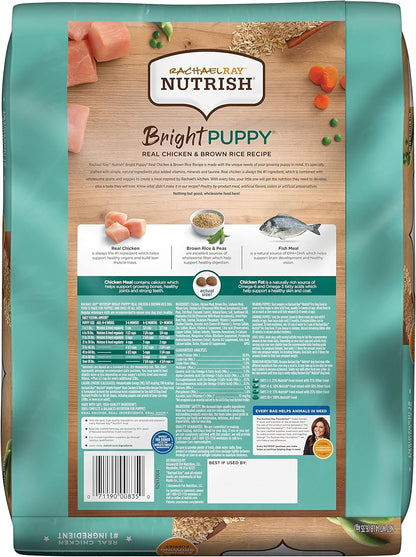 Rachael Ray Nutrish Bright Puppy Premium Natural Dry Dog Food, Real Chicken & Brown Rice Recipe