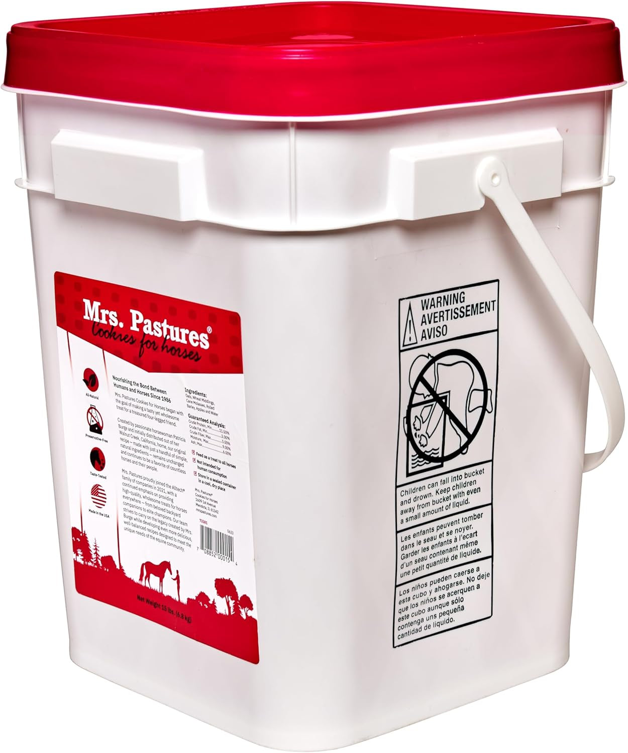 Mrs. Pastures, Cookies for Horses - (15Lb Bucket)