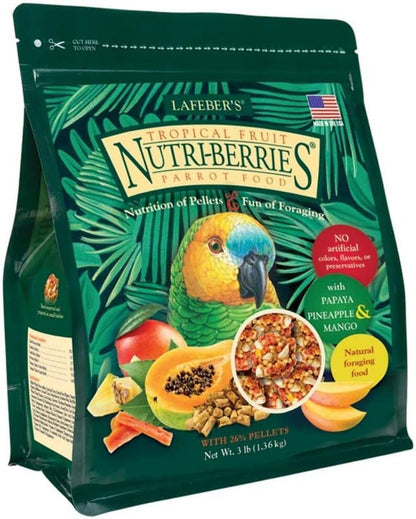 LAFEBER'S Tropical Fruit Nutri-Berries Pet Bird Food, Made with Non-Gmo and Human-Grade Ingredients, for Parrots