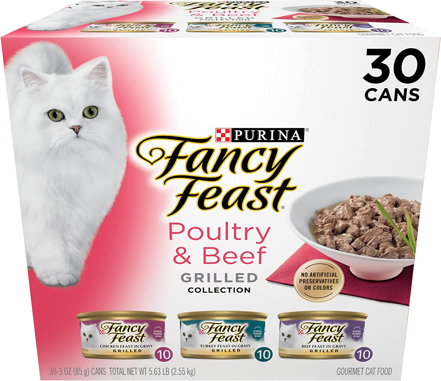 Purina Fancy Feast Grilled Wet Cat Food Poultry and Beef Collection Wet Cat Food Variety Pack - 3