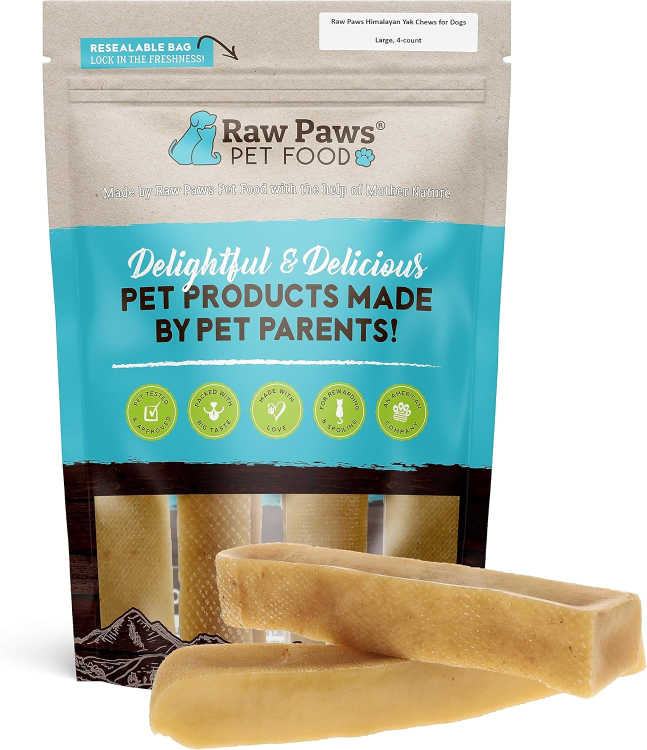 Raw Paws Yak Cheese Himalayan Yak Chews for Large Dogs, Large - Himalayan Cheese for Large Dogs - Yak Bones for Dogs - Yak Milk Bones for Dogs - Dog Cheese Chews Himalayan - Dog Yak Chews