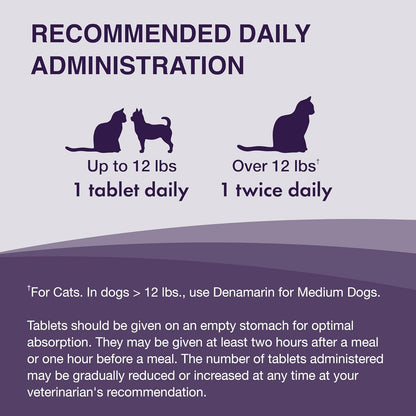 Nutramax Denamarin Liver Health Supplement for Small Dogs and Cats - with S-Adenosylmethionine (Same) and Silybin, 30 Blister Pack Tablets