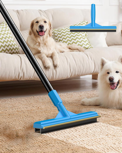 57''Pet Hair Removal Tool,Adjustable Long Handle Carpet Rake Cat Dog Hair Remover,Innovative Design Pet Hair Deep Carpet Cleaner Scraper for Fur Rug,Stairs,Couch& Hard-To-Reach Places