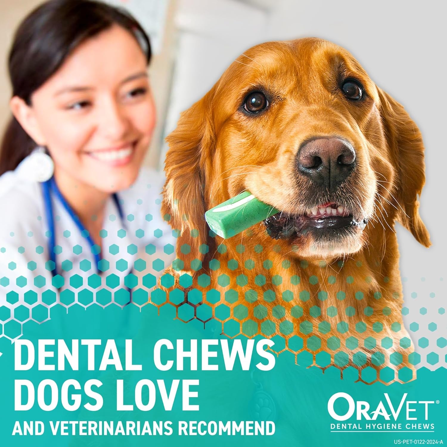 ORAVET Dental Chews for Dogs, Oral Care and Hygiene Chews (Small Dogs, 10-24 Lbs.) Blue Pouch