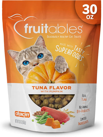 Fruitables Cat Treats - Crunchy Treats for Cats - Healthy Low Calorie Treats Packed with Protein - Free of Wheat, Corn and Soy