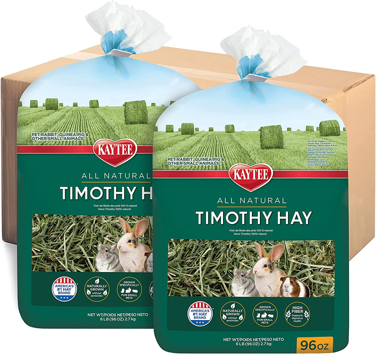 All Natural Timothy Hay for Guinea Pigs, Rabbits & Other Small Animals, 12 Pound