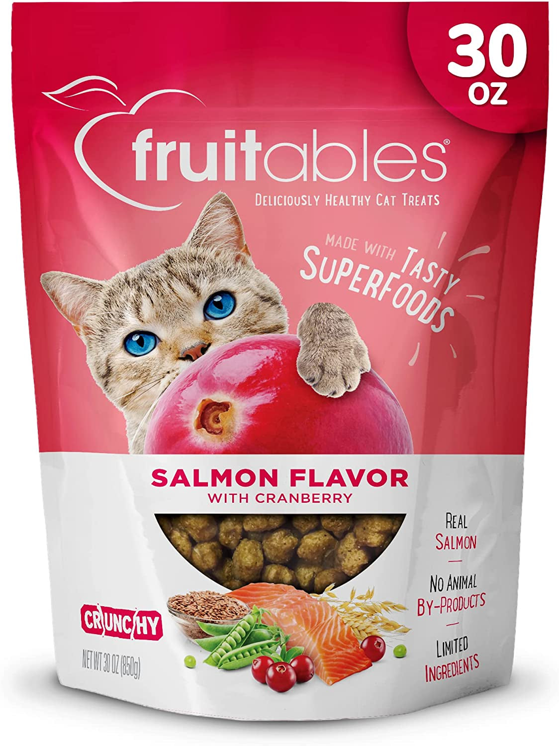 Fruitables Cat Treats - Crunchy Treats for Cats - Healthy Low Calorie Treats Packed with Protein - Free of Wheat, Corn and Soy