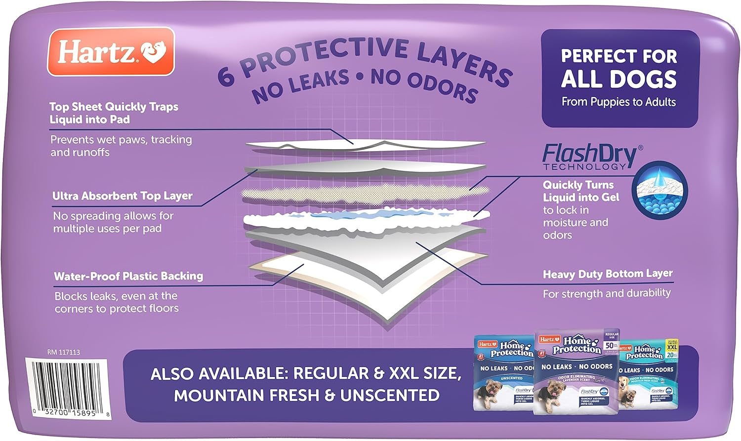 Hartz Home Protection Lavender Scented Dog Pads, Super Absorbent & Won'T Leak, Odor Eliminating