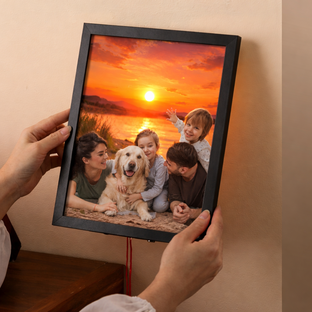 Sunrise & Sunset Personalized Photo Light Frame