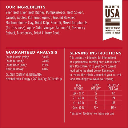 Instinct Raw Boost Mixers Freeze Dried Raw Dog Food Topper, Grain Free, Protein Packed, All Natural, Nothing Artifficial