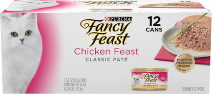 Poultry and Beef Feast Classic Pate Collection Grain Free Wet Cat Food Variety Pack - (Pack of 30) 3 Oz. Cans