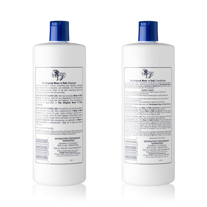 Shampoo & Conditioner Combo Set (32 Oz Each) for Horses and Humans for a "Down to the Skin" Cleansing and Conditioning