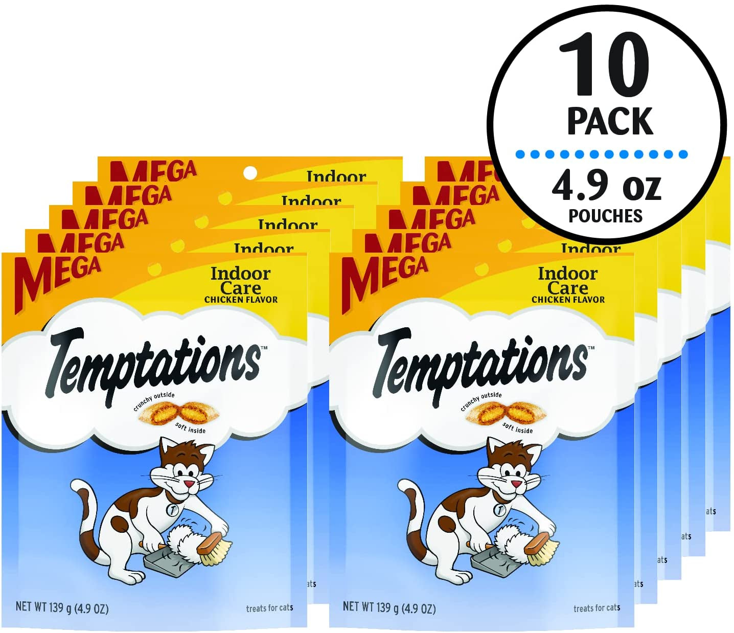 Temptations Indoor Care Crunchy and Soft Cat Treats Chicken Flavor