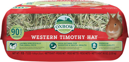 Oxbow Animal Health Western Timothy Hay - All Natural Hay for Rabbits, Guinea Pigs, Chinchillas, Hamsters & Gerbils