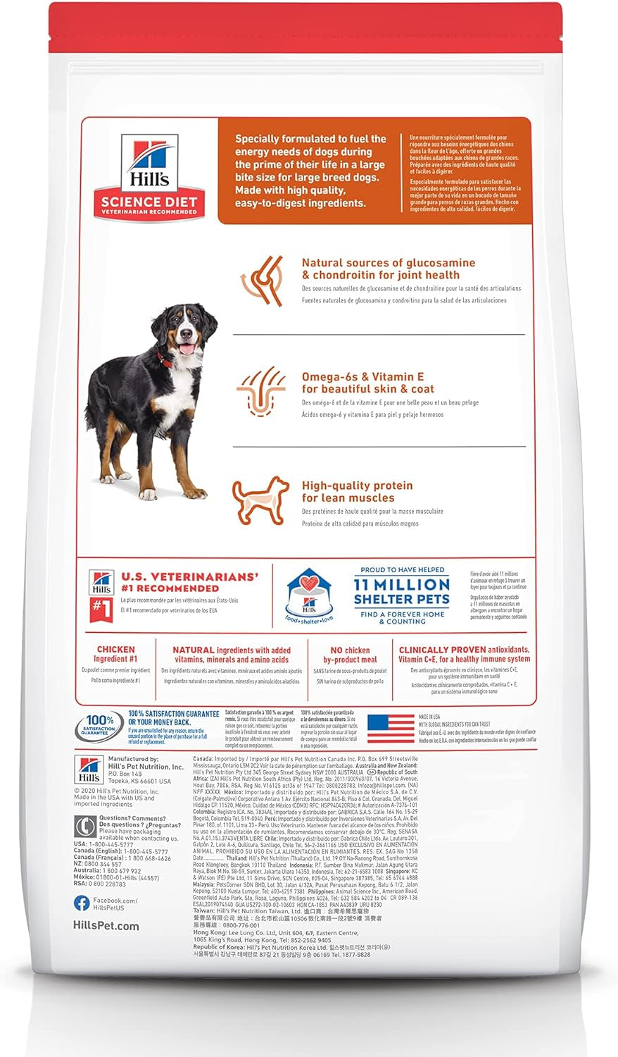 Hill'S Science Diet Large Breed, Adult 1-5, Large Breed Premium Nutrition, Dry Dog Food, Chicken & Barley, 35 Lb Bag