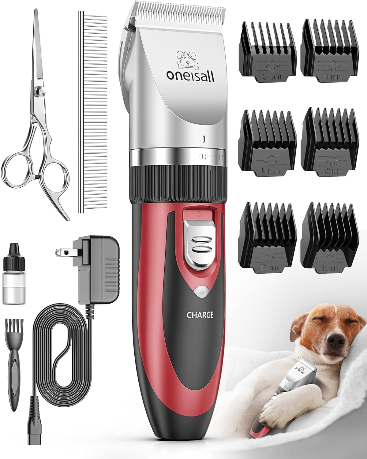 Dog Shaver Clippers Low Noise Rechargeable Cordless Electric Quiet Hair Clippers Set for Dogs Cats Pets