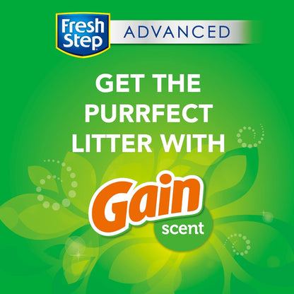 Advanced Clumping Cat Litter with Gain, 37 Lbs Total, Extra Large (2 Pack of 18.5Lb Boxes) + Glad Forceflex Protection Series Tall Trash Bags with Febreze, 13 Gal, 110 Ct