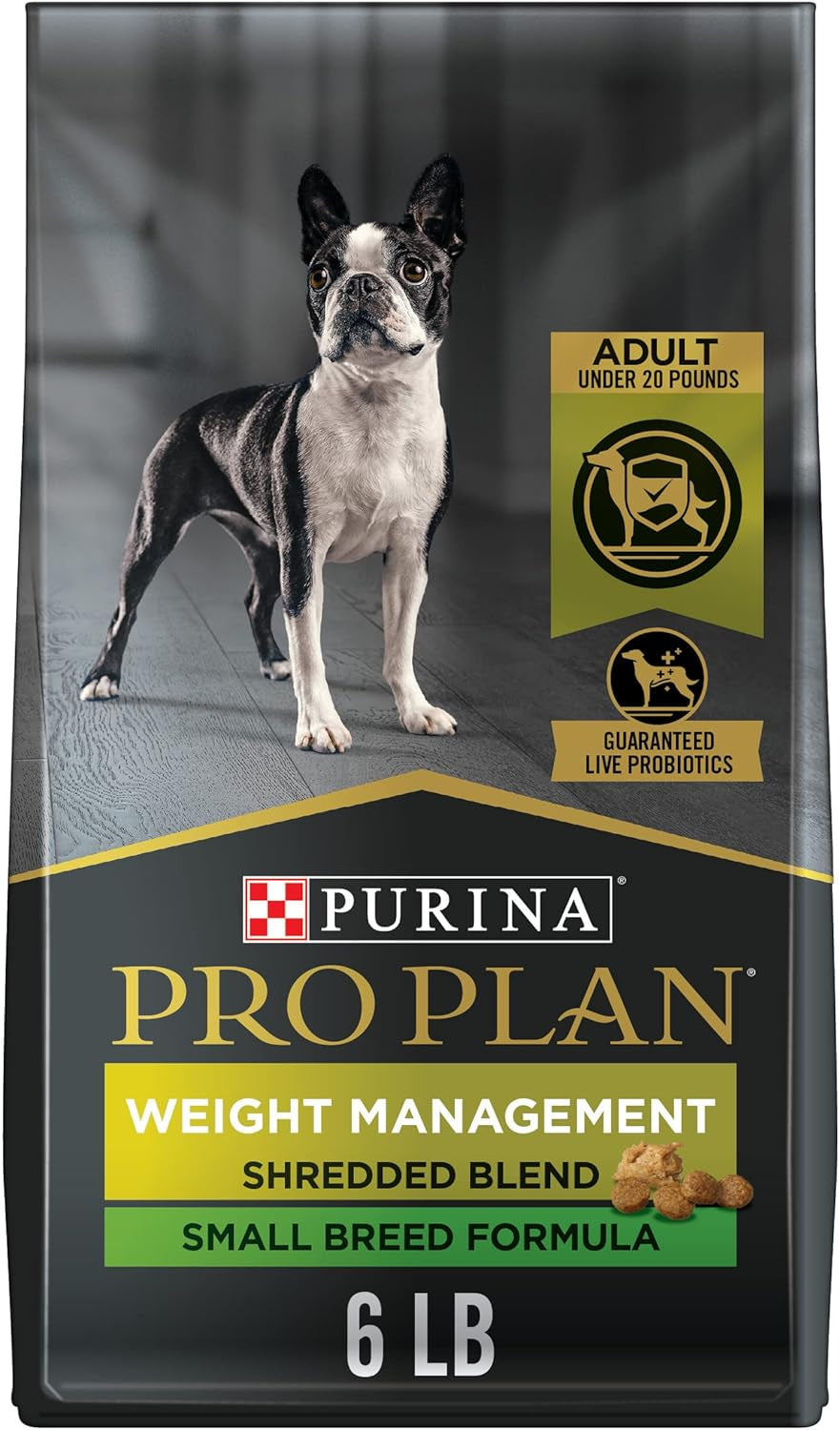 Purina Pro Plan Small Breed Weight Management Dry Dog Food, Shredded Blend Chicken and Rice Formula