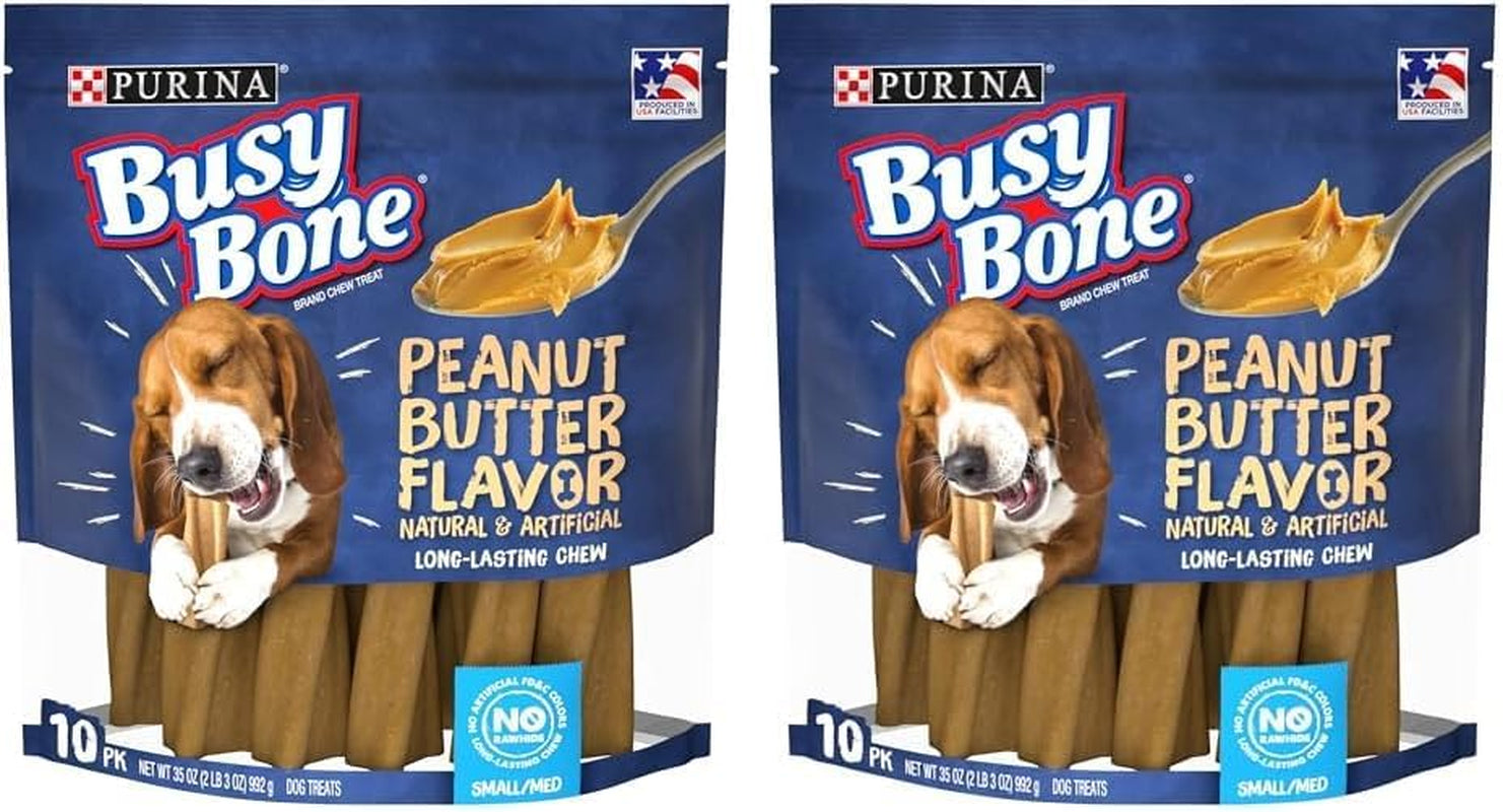 Purina Busy Bone Made in USA Facilities, Long Lasting Small/Medium Breed Adult Dog Chews, Peanut Butter Flavor