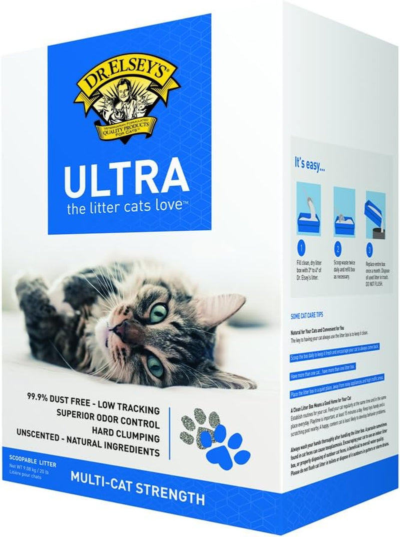 Dr. Elsey'S Cat Litter - Premium Unscented Cat Litter W/ Natural Ingredients - Low Dust Superior Odor Control Cat Litter - Hard Clumping Moisture Absorbing Clay Multi Cat Litter