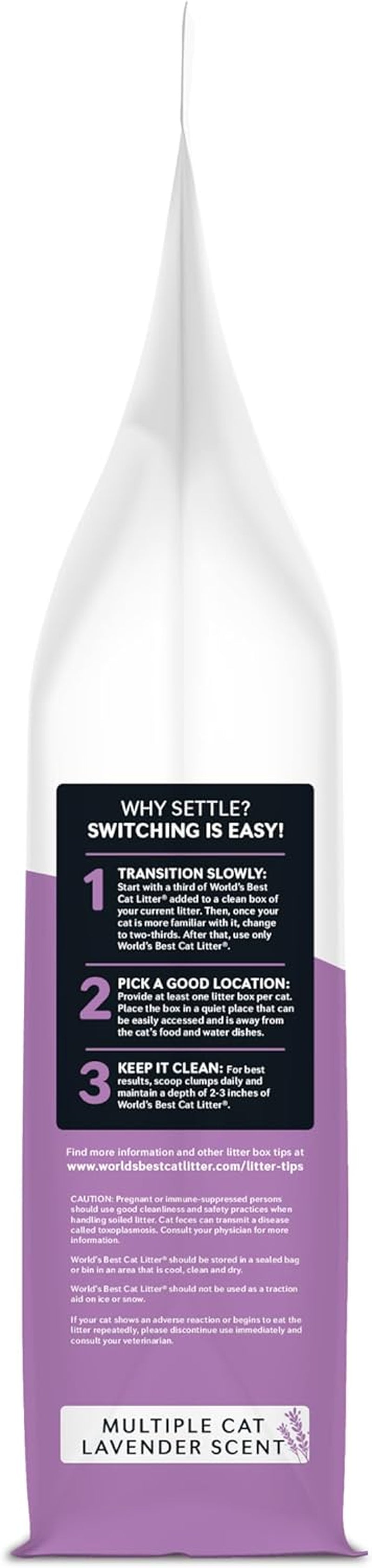 WORLD'S BEST CAT LITTER Multiple Cat Lavender Scented - Natural Ingredients, Quick Clumping, Flushable, 99% Dust Free & Made in USA - Calming Fragrance & Long-Lasting Odor Control