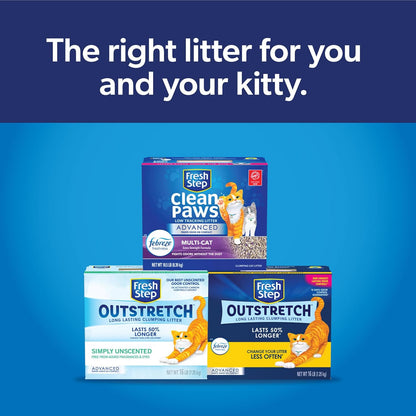 Fresh Step Outstretch Advanced Long Lasting Clumping Litter, Activated Charcoal Litter Lasts 50% Longer