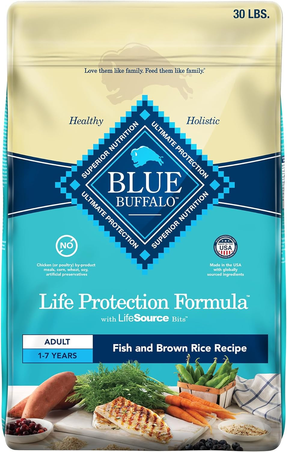 Life Protection Formula Adult Dry Dog Food, Helps Build and Maintain Strong Muscles, Made with Natural Ingredients, Chicken & Brown Rice Recipe, 30-Lb. Bag