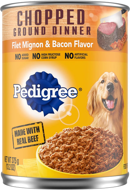 PEDIGREE CHOPPED GROUND DINNER Adult Canned Soft Wet Dog Food Variety Pack