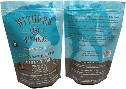 Withers & Withers Sugar-Free Horse Treats – Organic Peppermint, Marshmallow with Oat Bran Horse Cookies, Goat Treats 16 Oz – Humane Plant-Based Ingredients