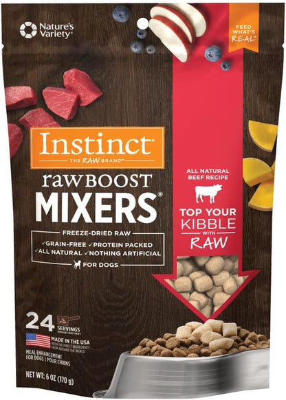 Instinct Raw Boost Mixers Freeze Dried Raw Dog Food Topper, Grain Free, Protein Packed, All Natural, Nothing Artifficial