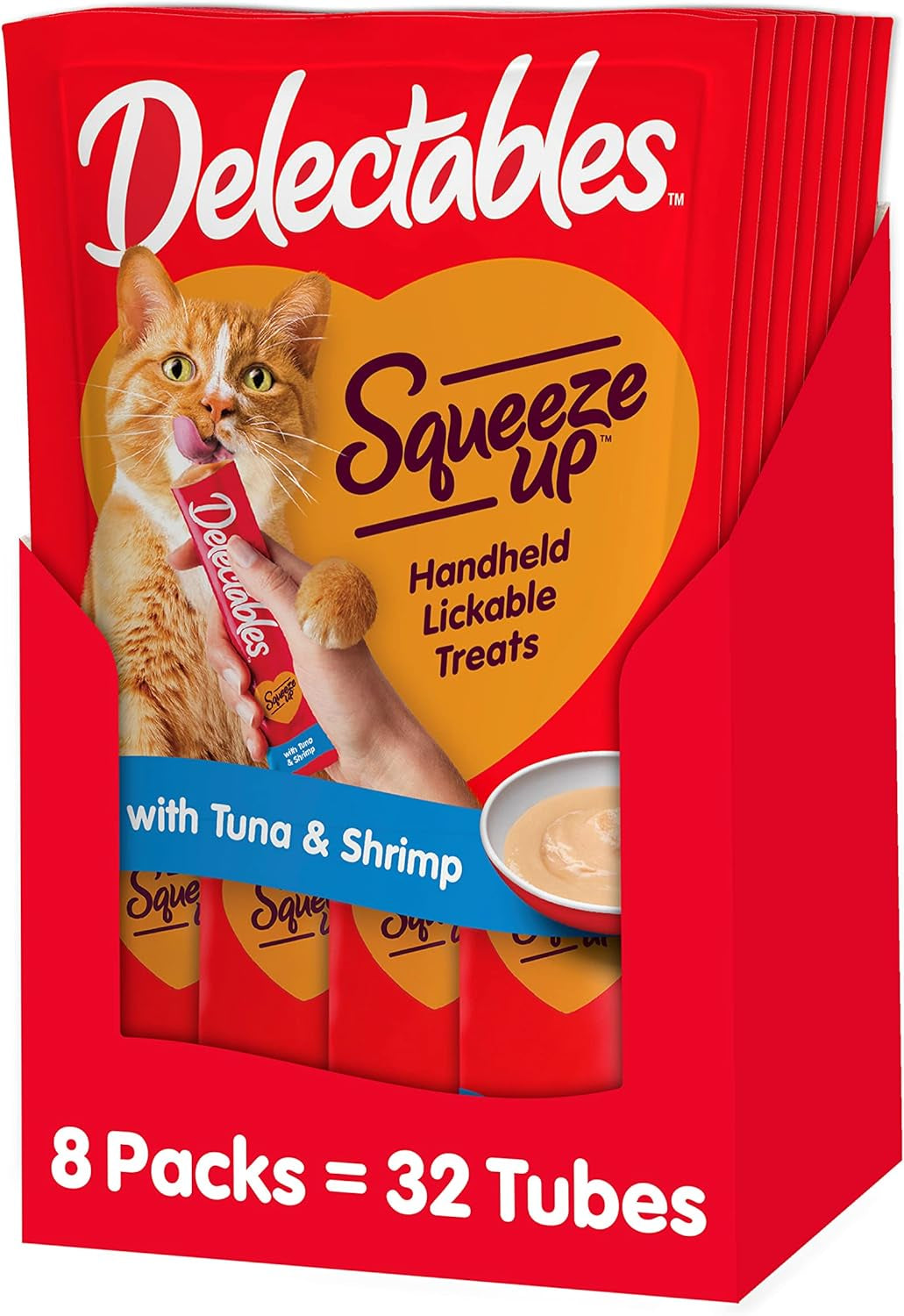 Hartz Delectables Squeeze up Interactive Lickable Wet Cat Treats for Adult & Senior Cats