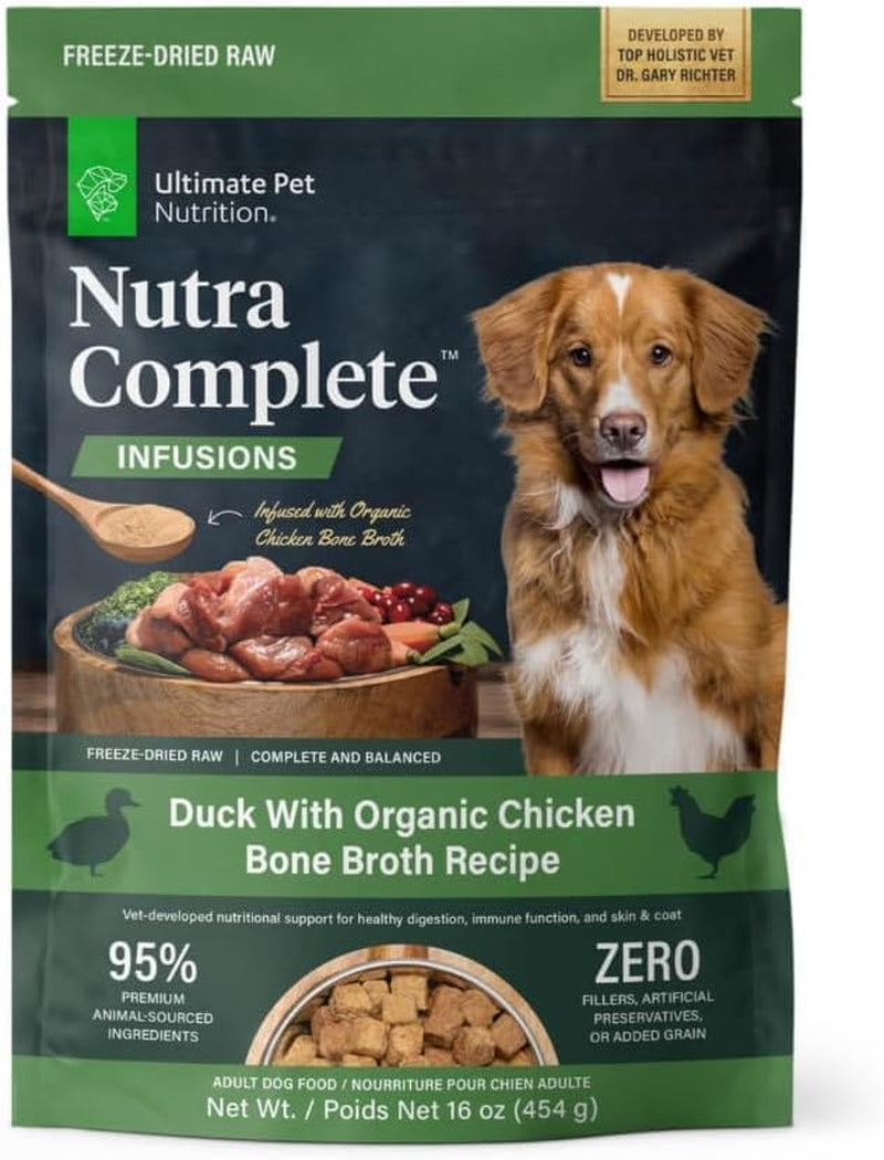 ULTIMATE PET NUTRITION Nutra Complete, 100% Freeze Dried Veterinarian Formulated Raw Dog Food with Antioxidants Prebiotics and Amino Acids