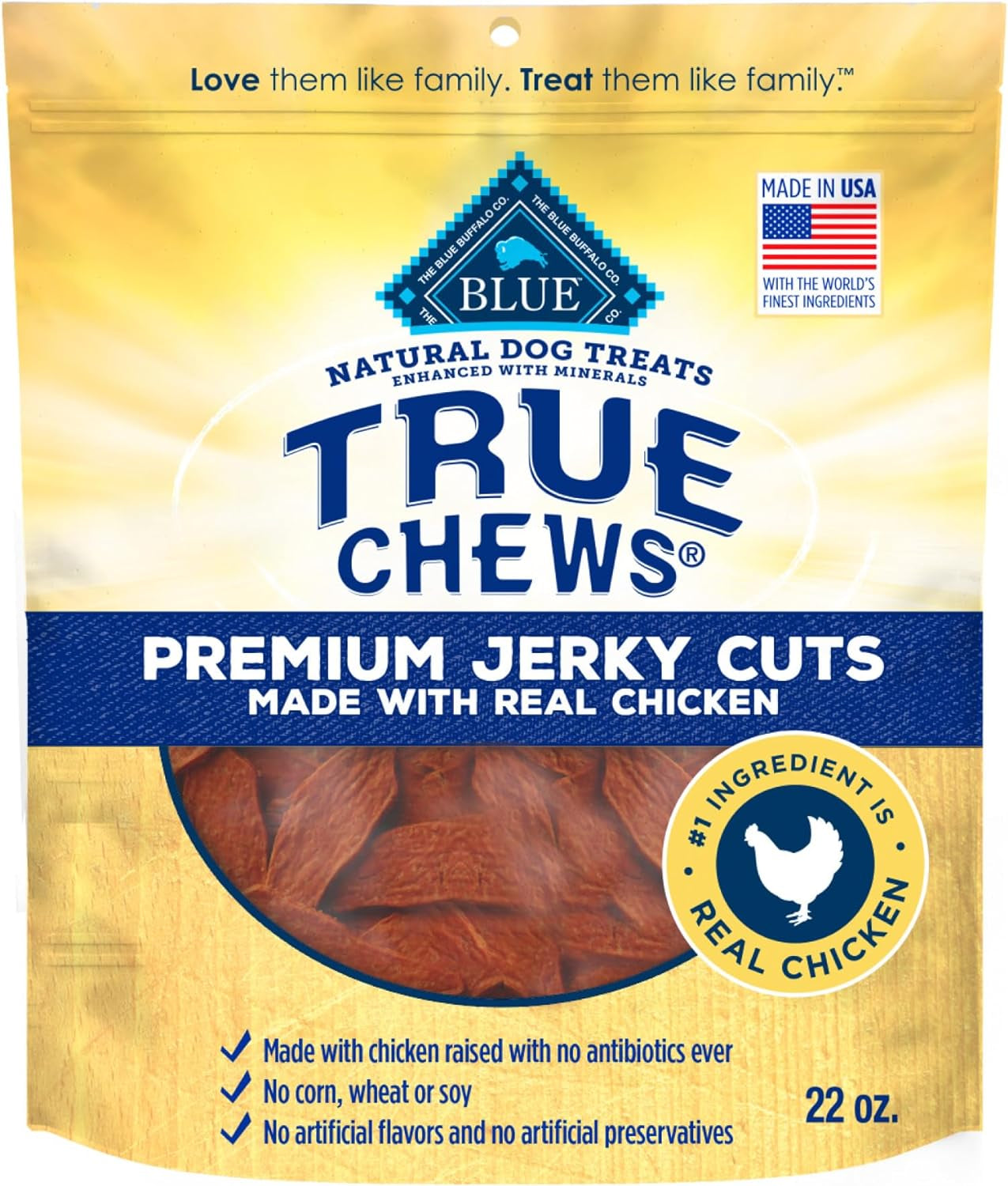 Blue Buffalo True Chews Premium Jerky Cuts Dog Treats with Natural Ingredients