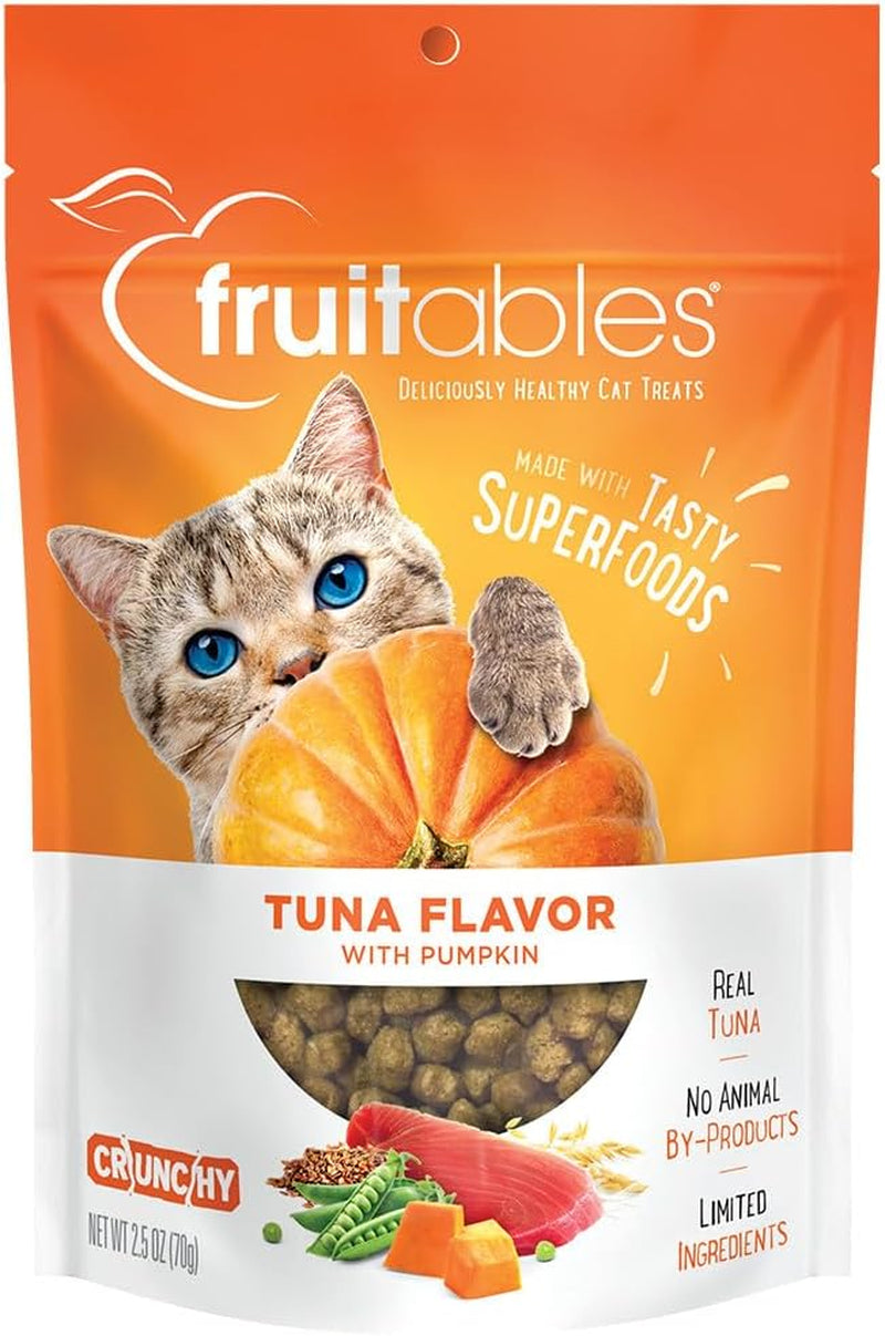 Fruitables Cat Treats - Crunchy Treats for Cats - Healthy Low Calorie Treats Packed with Protein - Free of Wheat, Corn and Soy