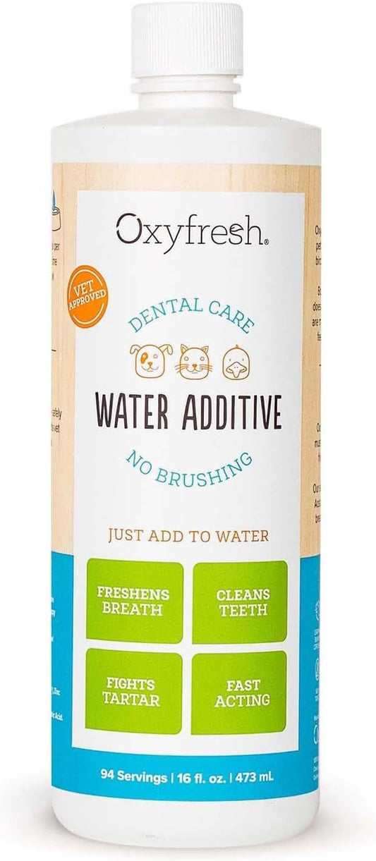 Premium Pet Dental Care Solution Pet Water Additive: Best Way to Eliminate Bad Dog Breath and Cat Bad Breath - Fights Tartar & Plaque - so Easy, Just Add to Water! Vet Recommended 16 Oz.