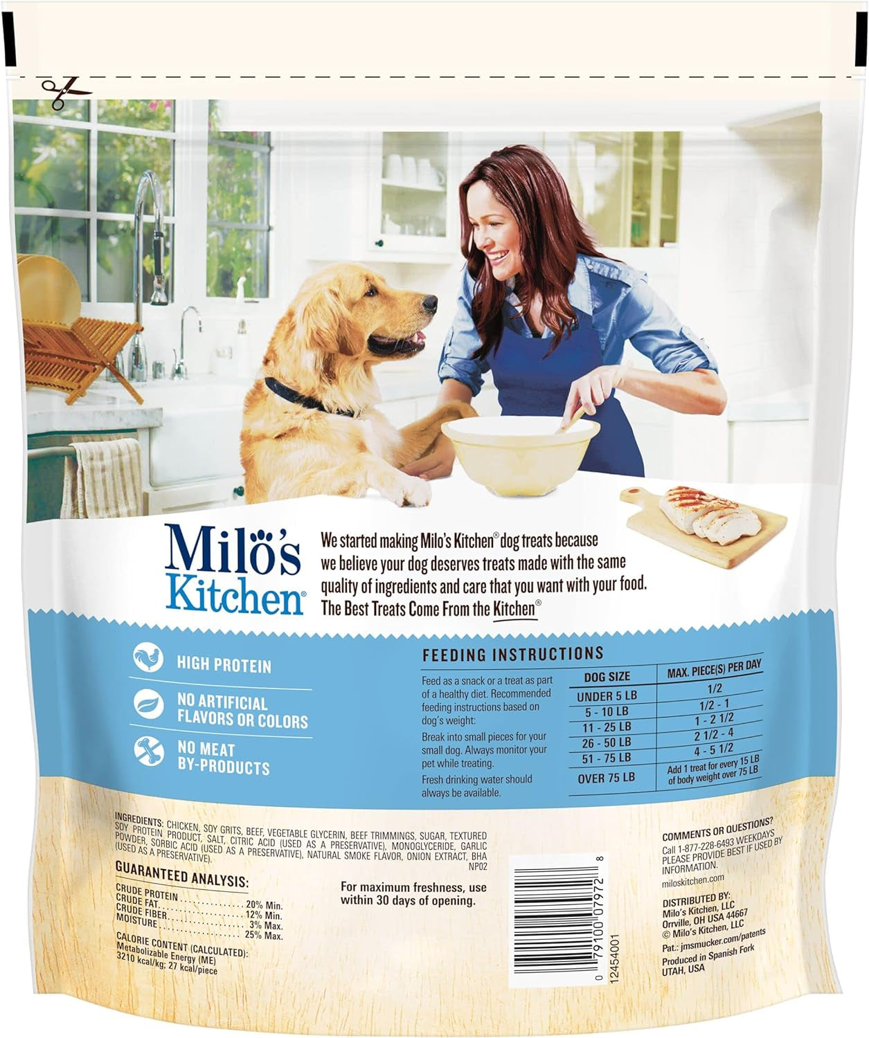 Milo'S Kitchen Homestyle Dog Treats, High Protein, No Artificial Flavors