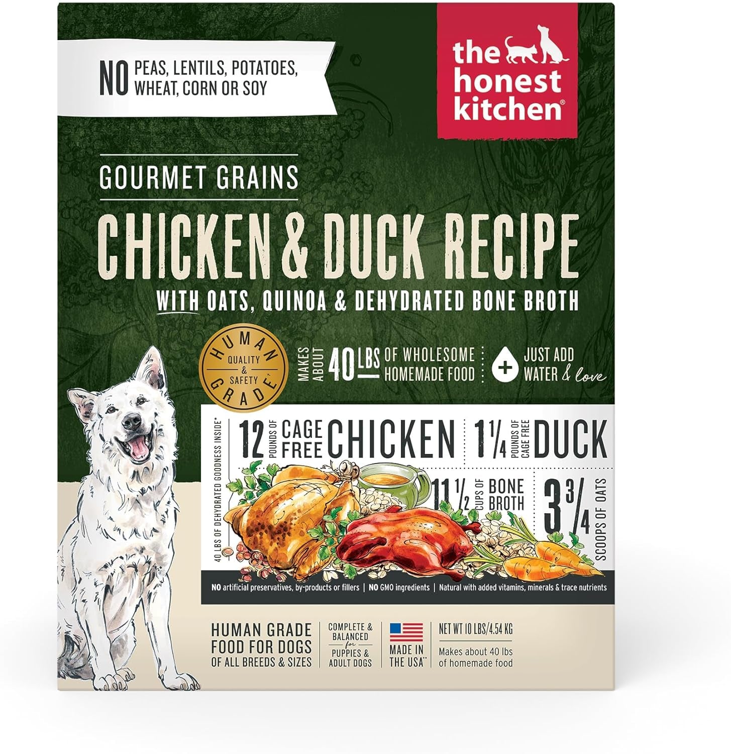 The Honest Kitchen Human Grade Dehydrated Whole Grain Dog Food - Complete Meal or Topper