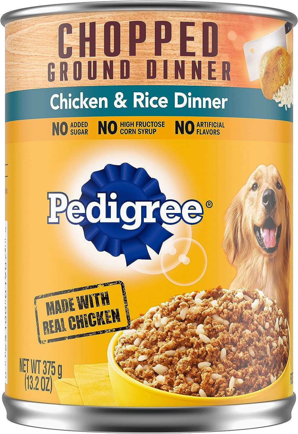 PEDIGREE Adult Canned Wet Dog Food Chopped Ground Dinner Chicken & Rice Flavor