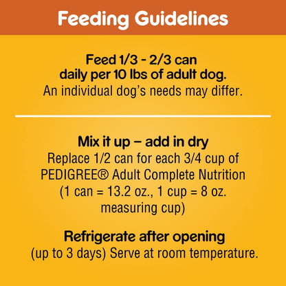 PEDIGREE Adult Canned Wet Dog Food Chopped Ground Dinner