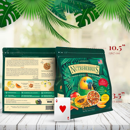 LAFEBER'S Tropical Fruit Nutri-Berries Pet Bird Food, Made with Non-Gmo and Human-Grade Ingredients, for Parrots