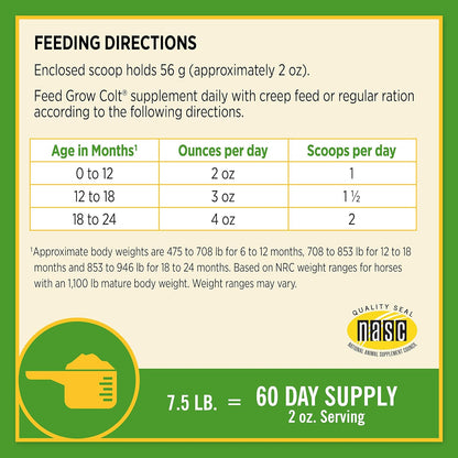 Farnam Grow Colt Supplement for Growth & Development, Supports Normal, Consistent Growth in First Years of Foal'S Life