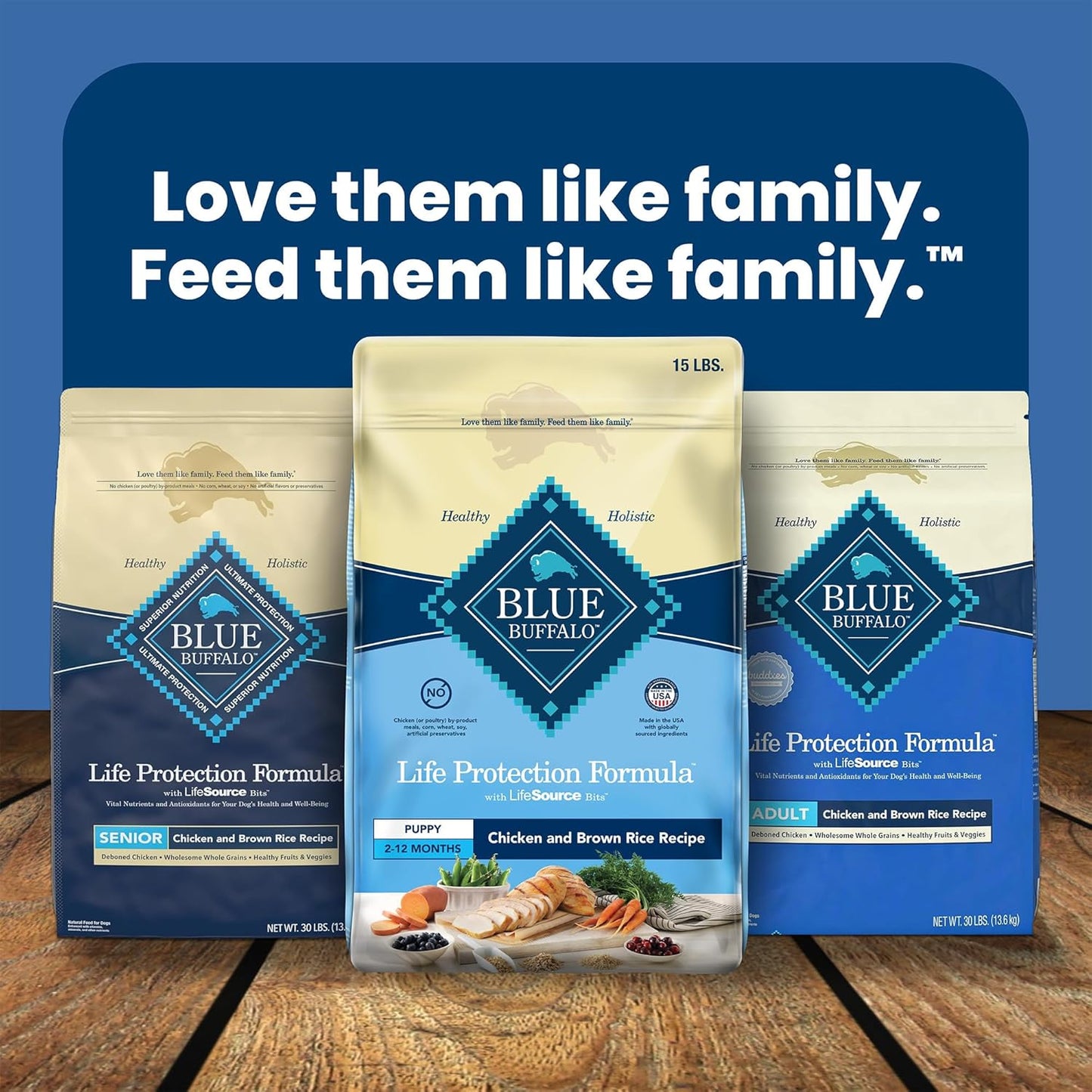 Blue Buffalo Dog Food for Puppies, Life Protection Formula, Natural Chicken & Brown Rice Flavor, Puppy Dry Dog Food