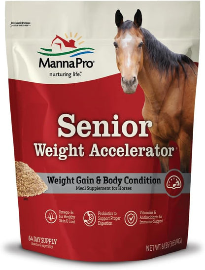 Manna Pro Weight Accelerator for Senior Horses, Made with Omega 3 Fatty Acids from Flaxseed