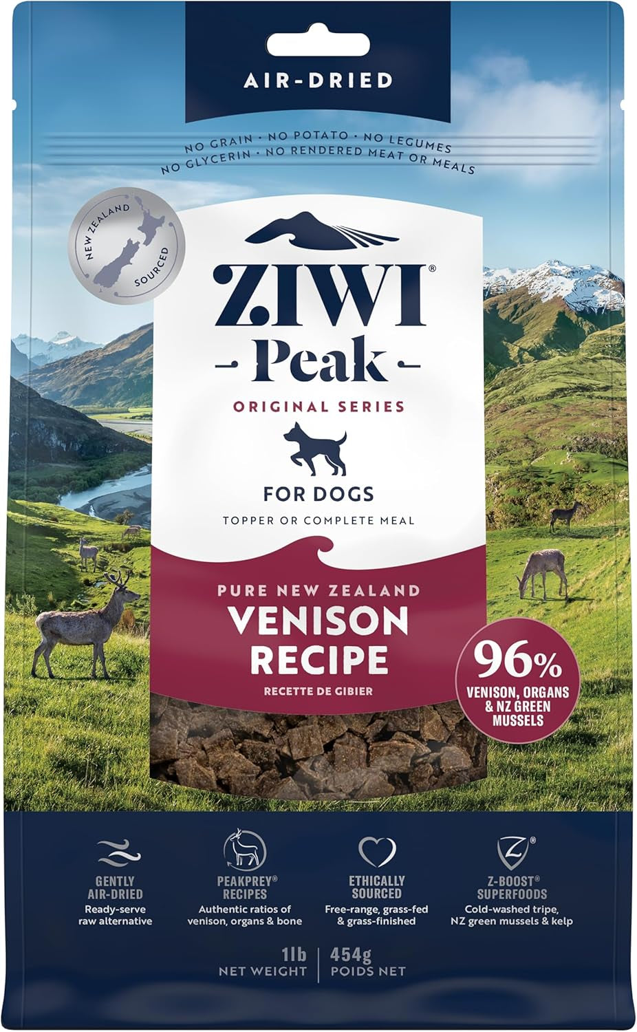 ZIWI Peak Air-Dried Dog Food - All Natural, High Protein, Grain Free, Limited Ingredient with Superfoods