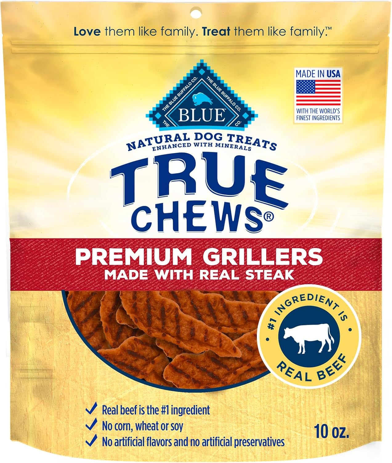 Blue Buffalo True Chews Premium Jerky Cuts Dog Treats, Made in the USA with Natural Ingredients