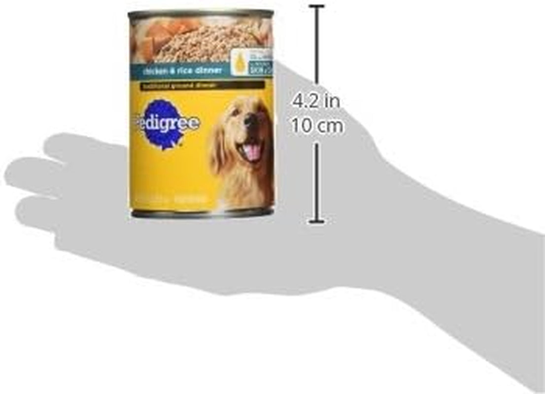 PEDIGREE Adult Canned Wet Dog Food Chopped Ground Dinner Chicken & Rice Flavor